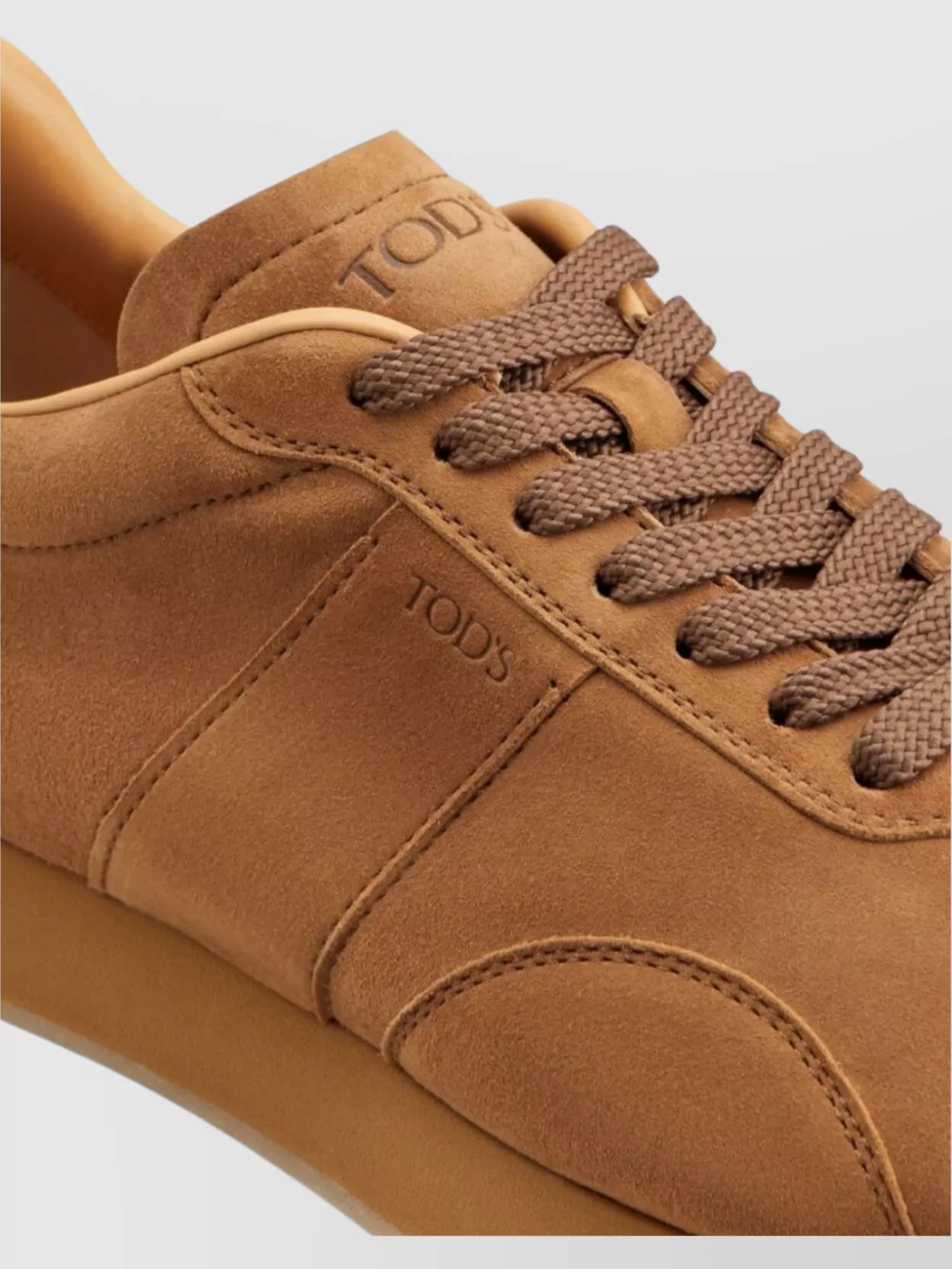 Tod's Round Toe Suede Finish Rubber Sole Sneakers