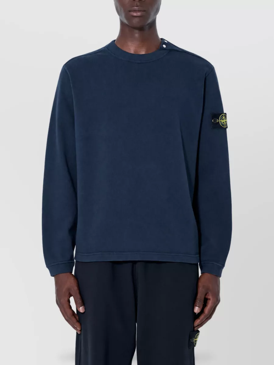 Stone Island cotton logo patch sweatshirt