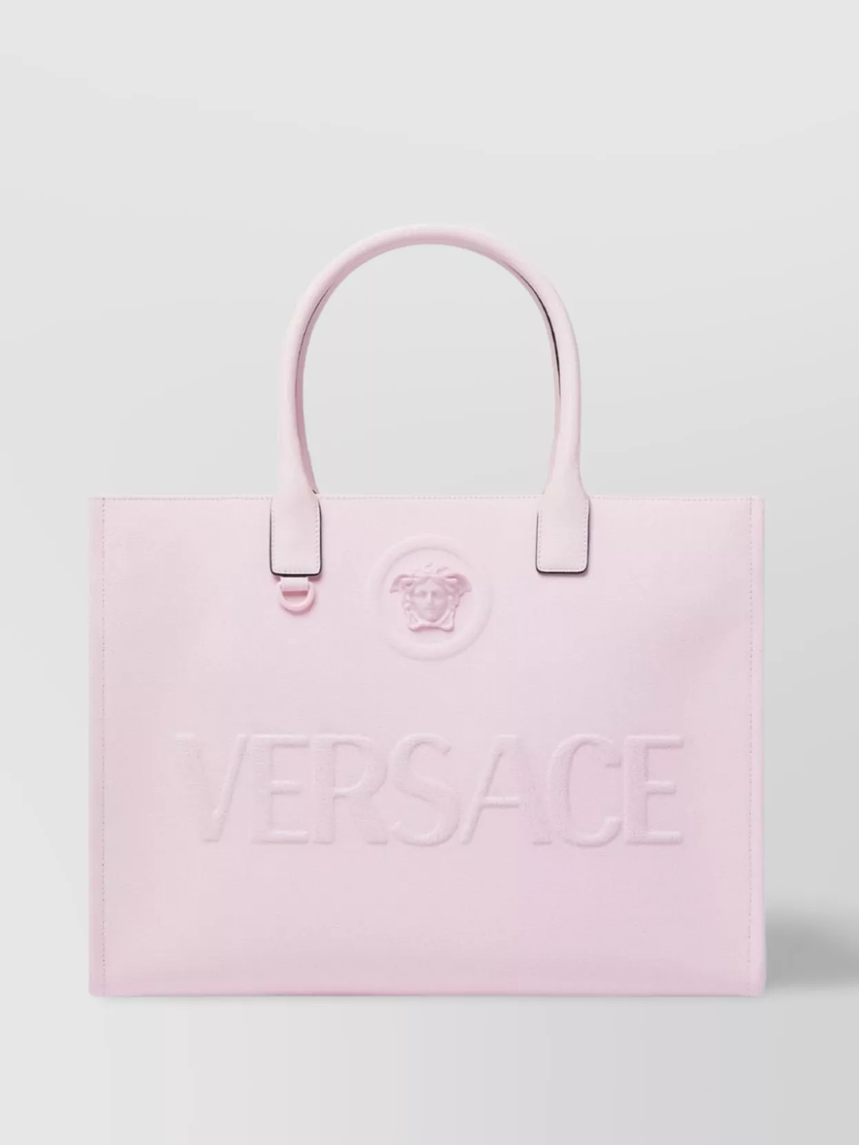 Versace La Medusa Leather Tote Bag In Pink