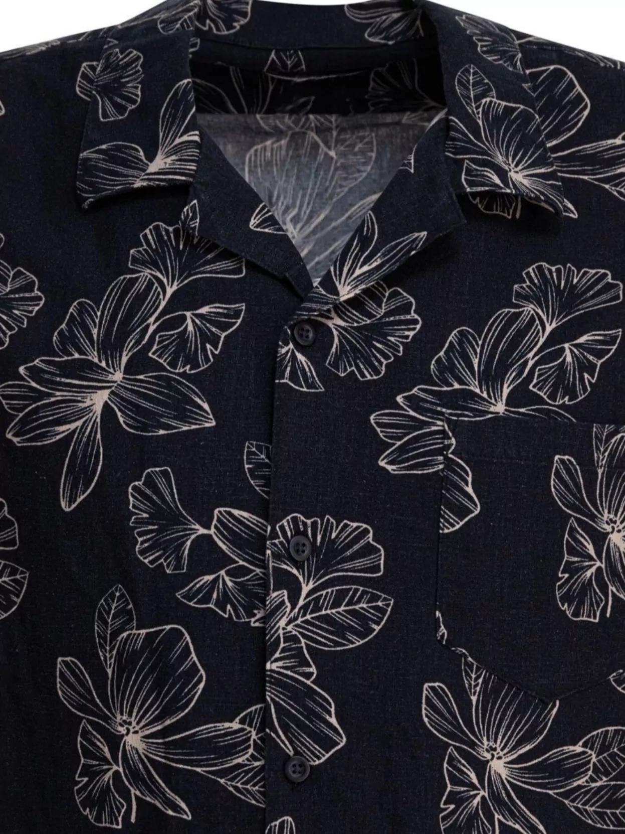 Vince Floral Pattern Chest Pocket Short Sleeves Shirt