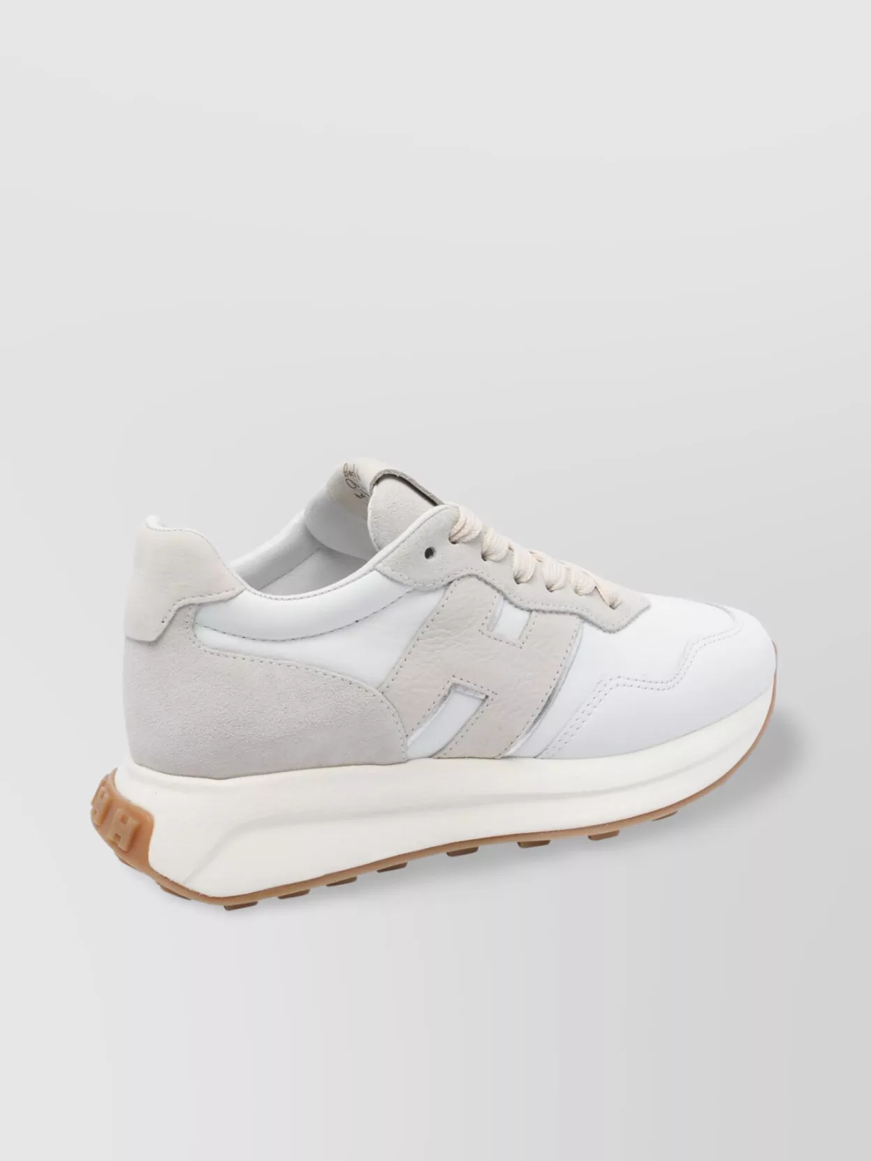 Hogan Round Toe Low Top Sneakers With Suede Accents