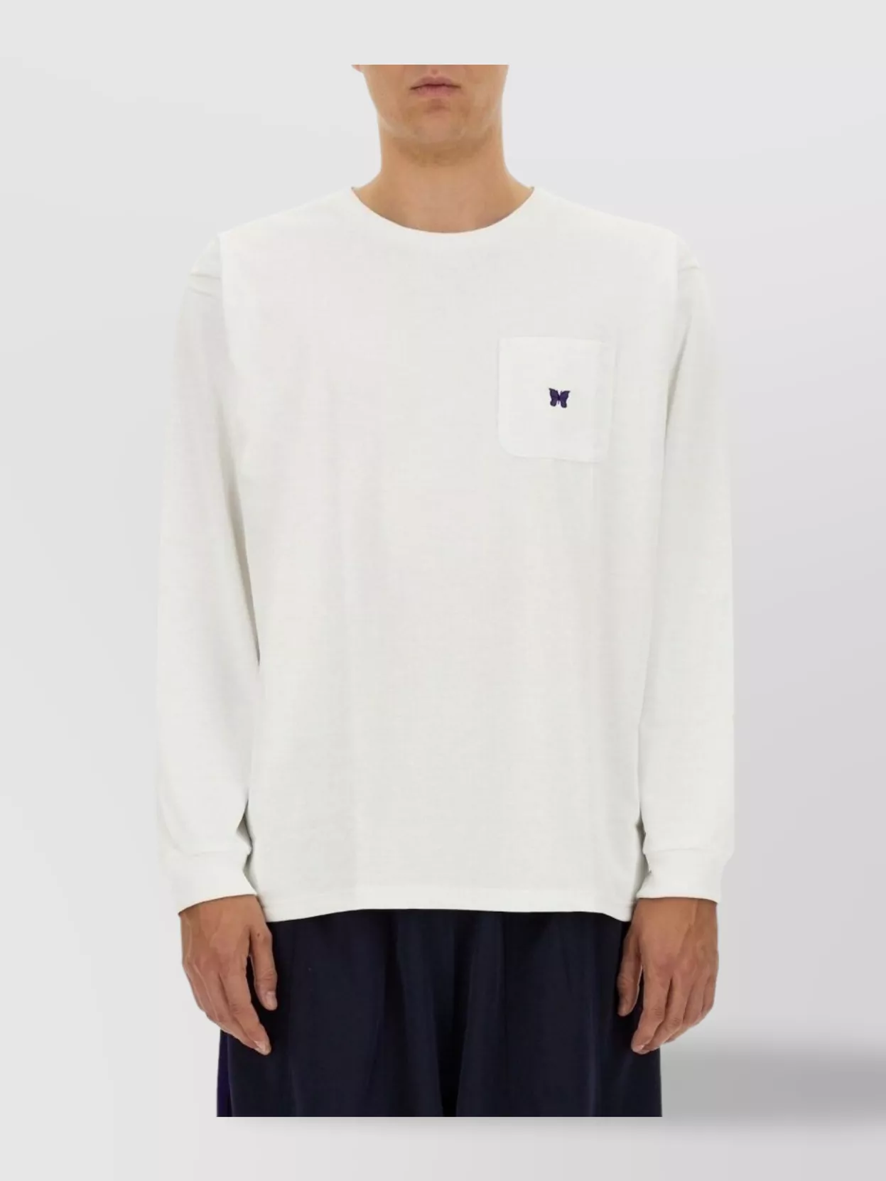Shop Needles Logo Chest Pocket Long Sleeves Ribbed Cuffs
