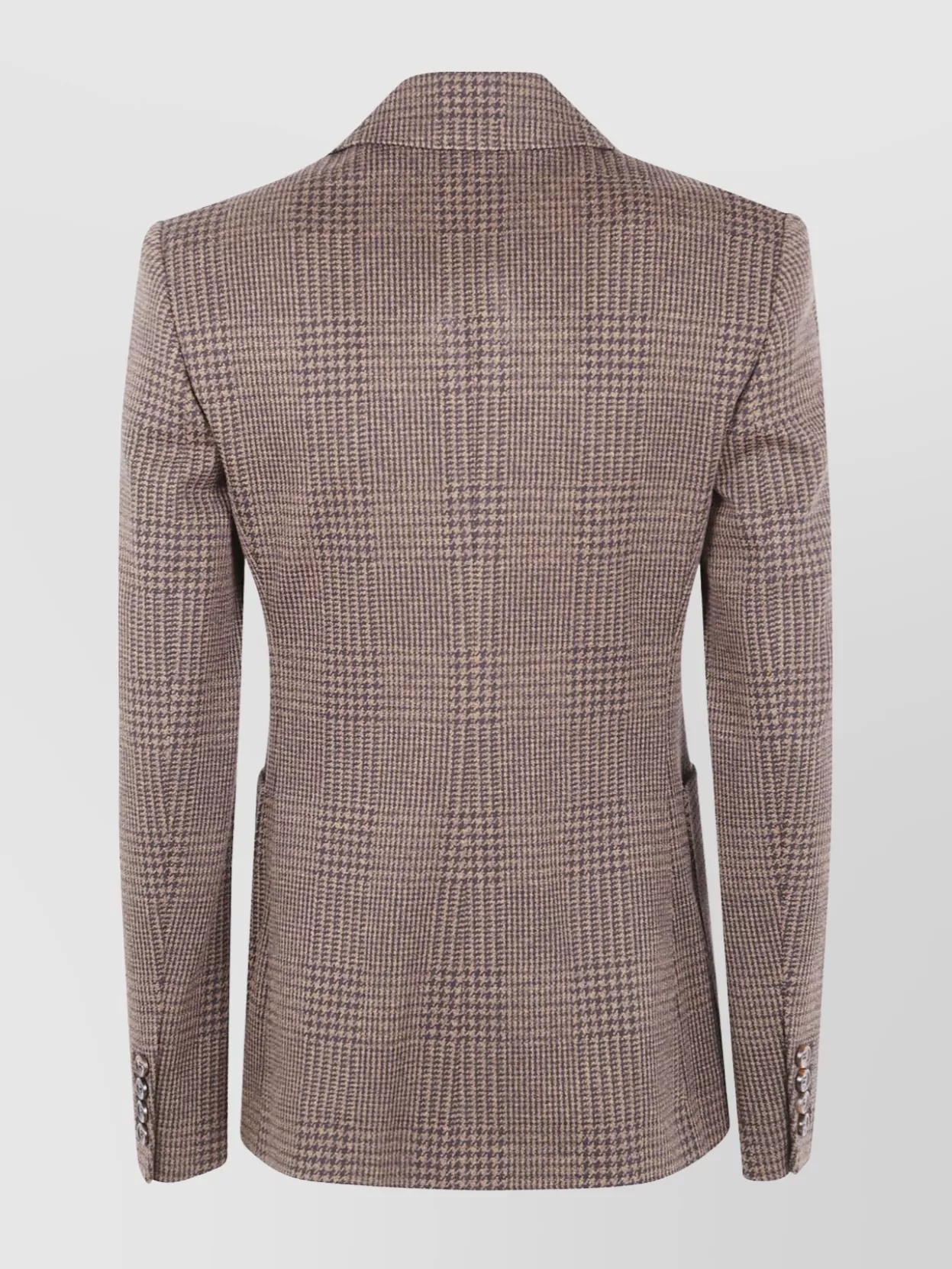 Max Mara Double Breasted Check Pattern Jersey Jacket In Brown