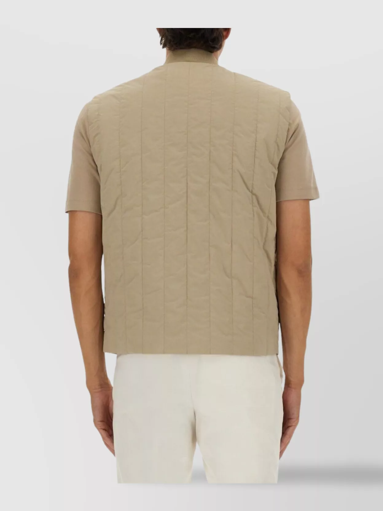 Boss Quilted Collar Vest Side Pockets