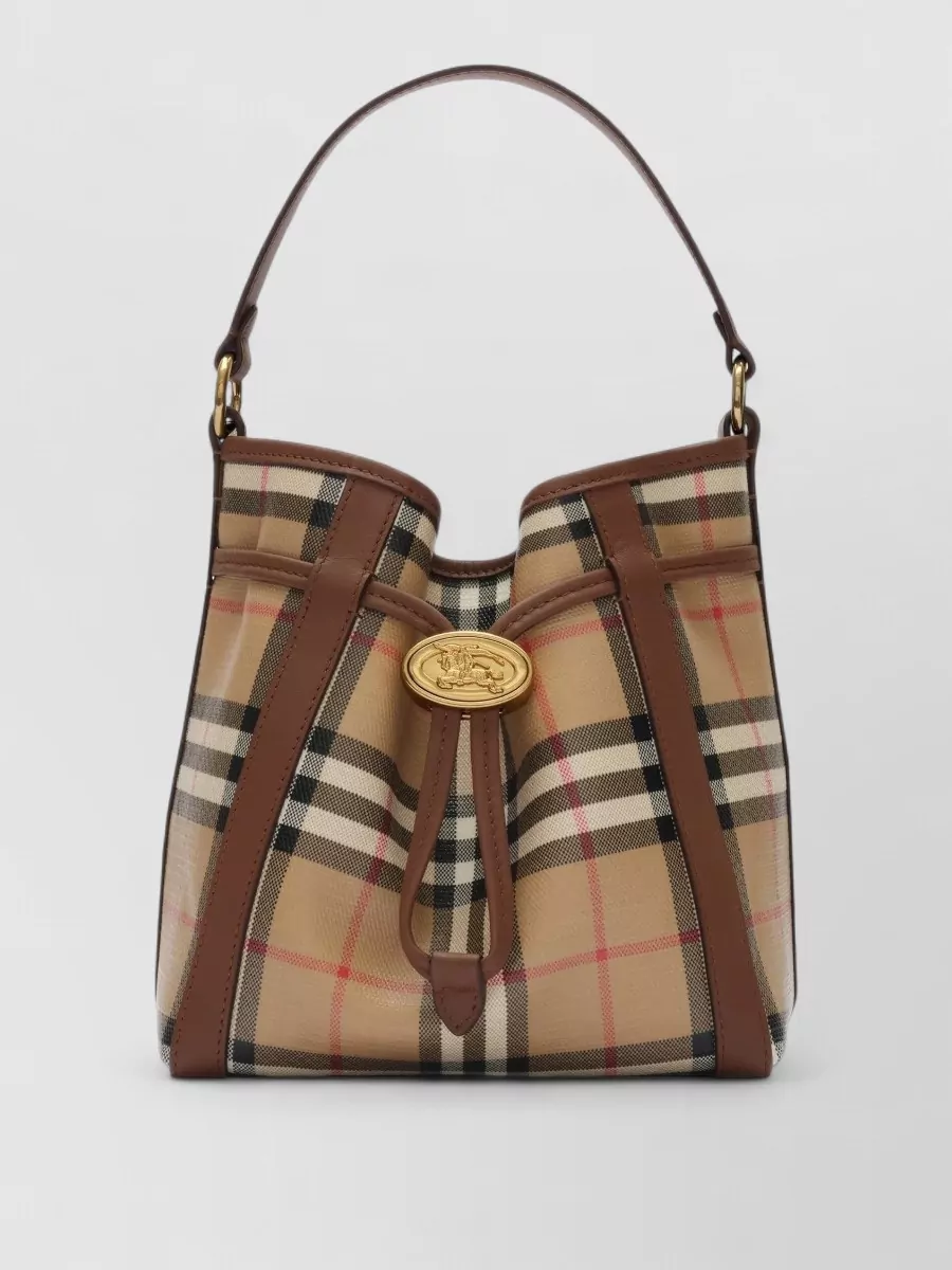 Burberry Check Mini Coated Canvas Bucket Bag