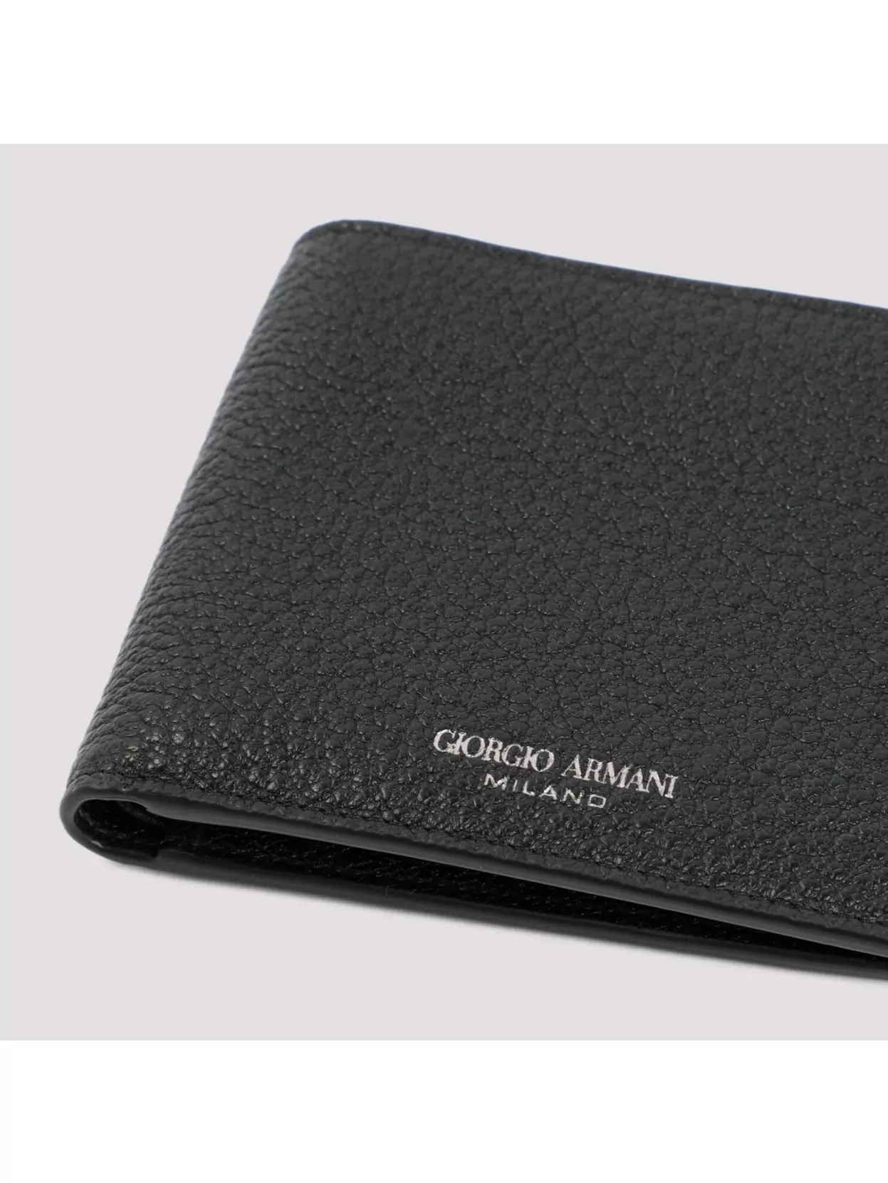 Giorgio Armani Textured Bi-Fold Leather Wallet