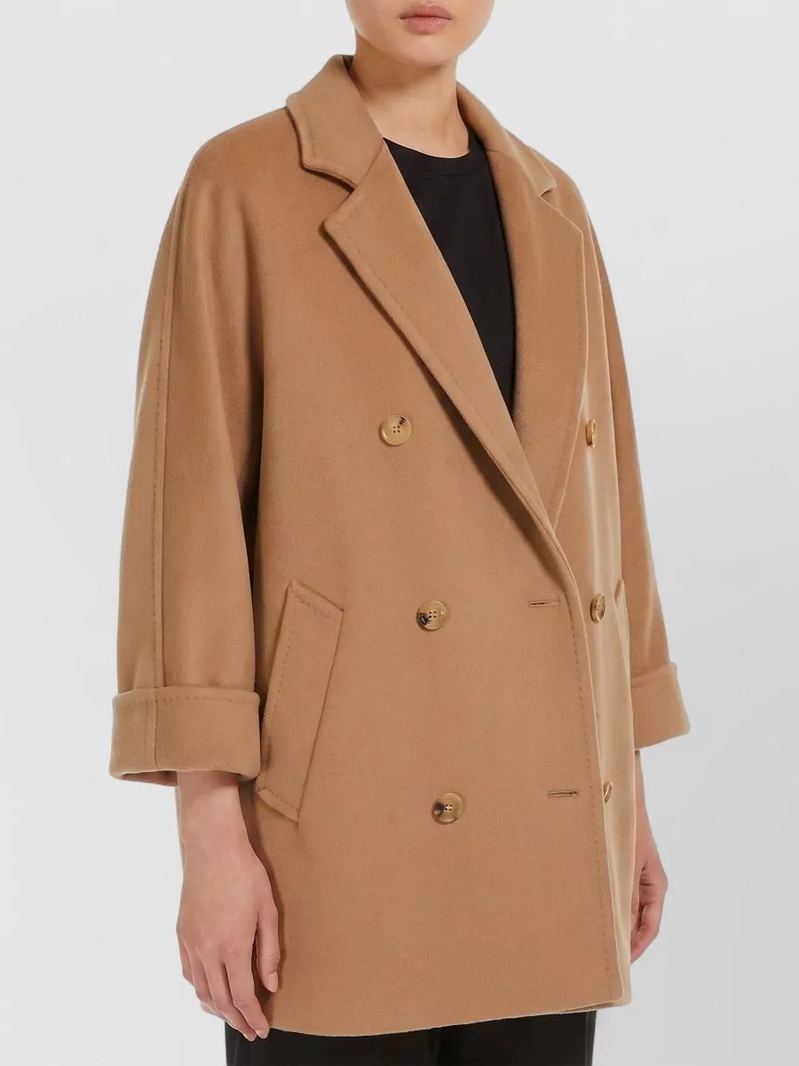 Max Mara Cashmere-Blend Oversized Double-Breasted Short Coat