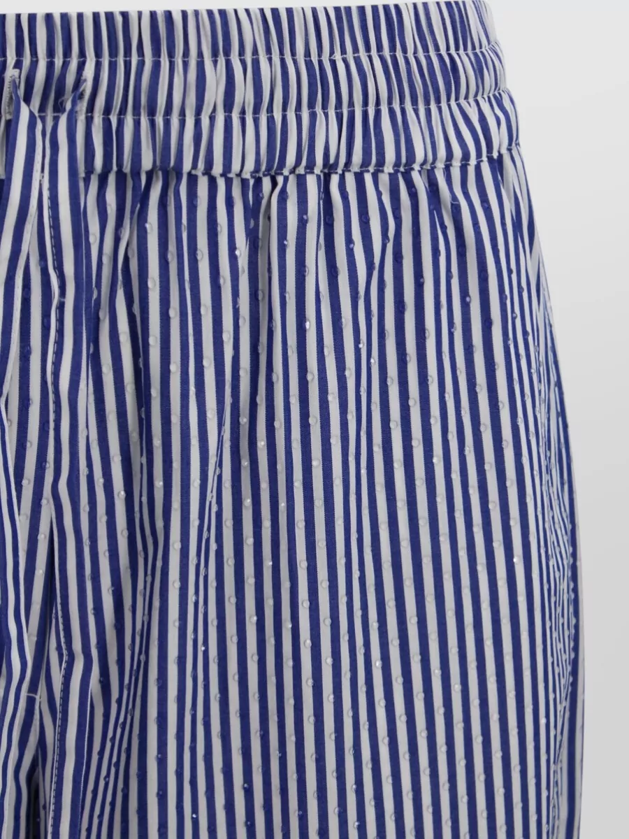 Parosh Cotton Rhinestone Drawstring Tailored Shorts