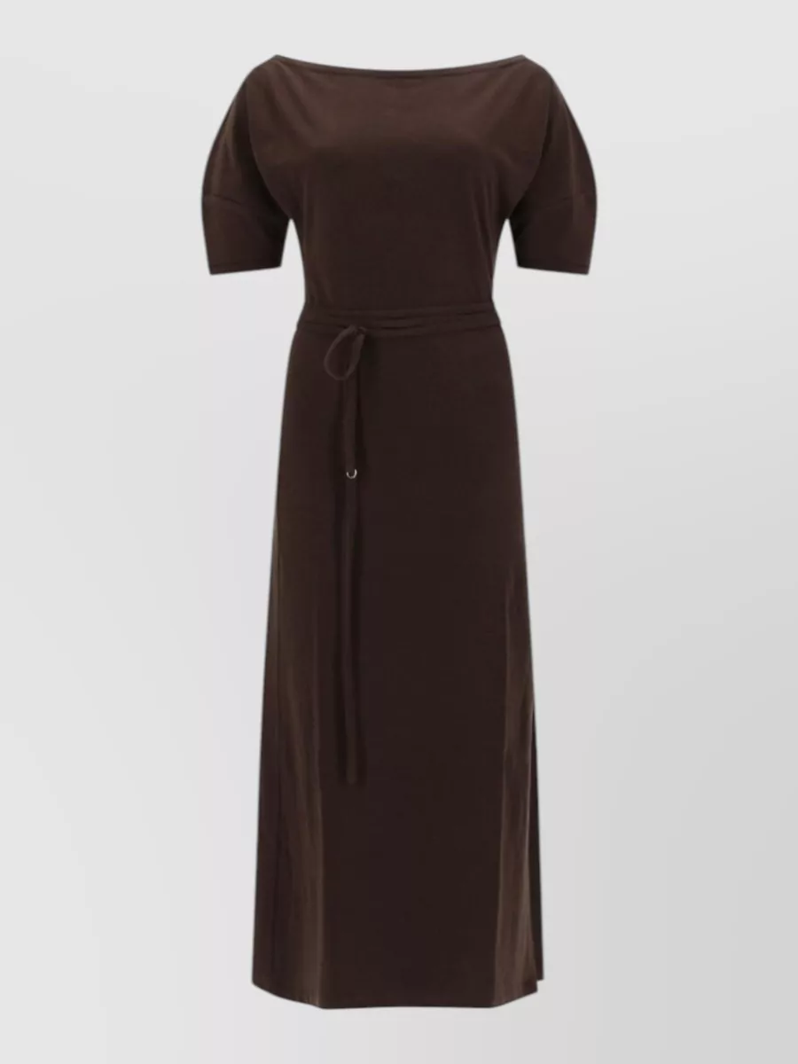 Lemaire belted boat neck short sleeve midi dress