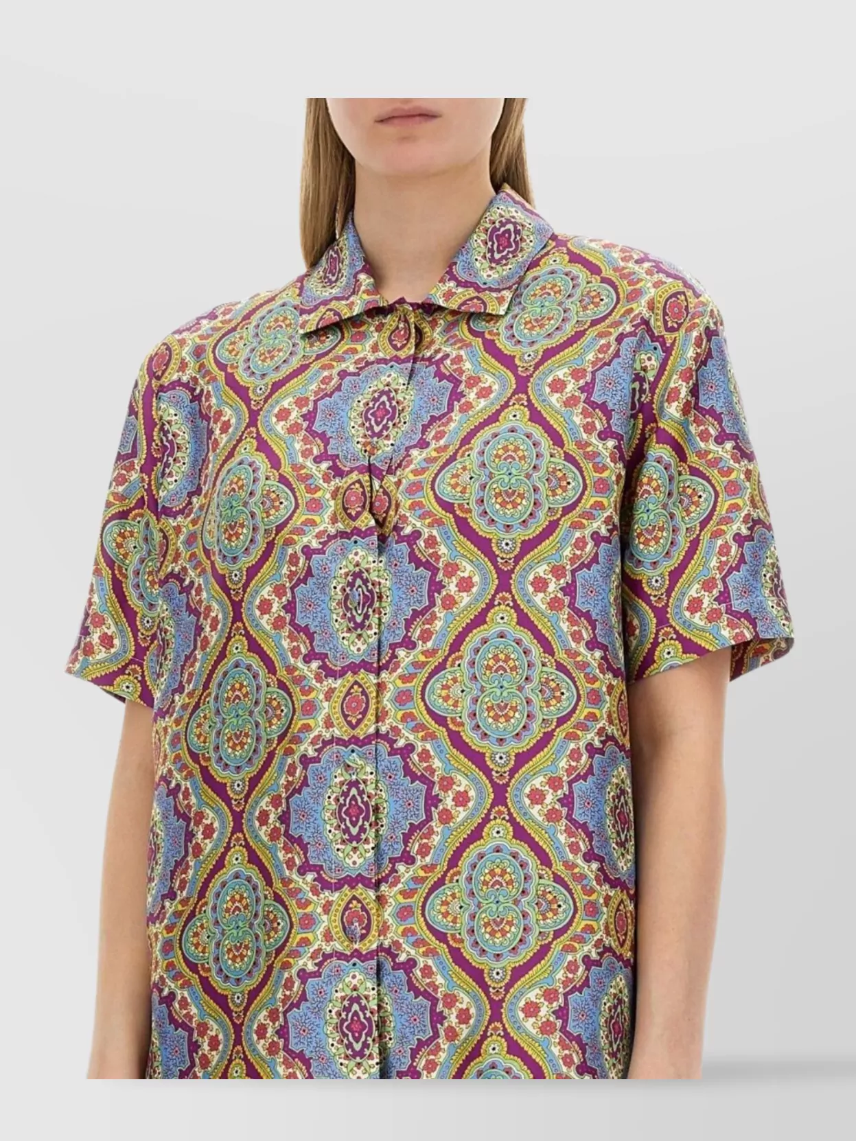 Etro Short Sleeves Silk Shirt With Regular Fit