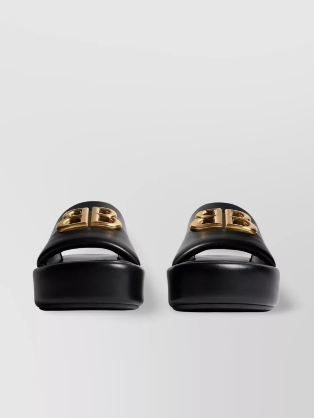 Balenciaga Smooth Grain Lambskin Open Toe Platform Sandals In Black