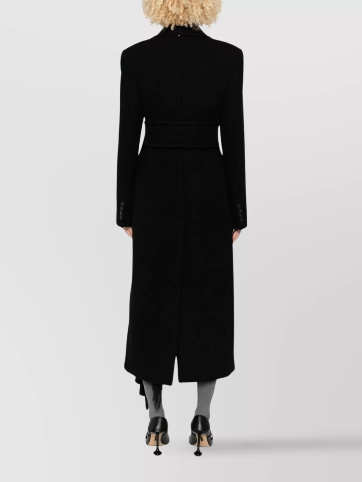 Sportmax Long Double-Breasted Coat Structured Shoulders