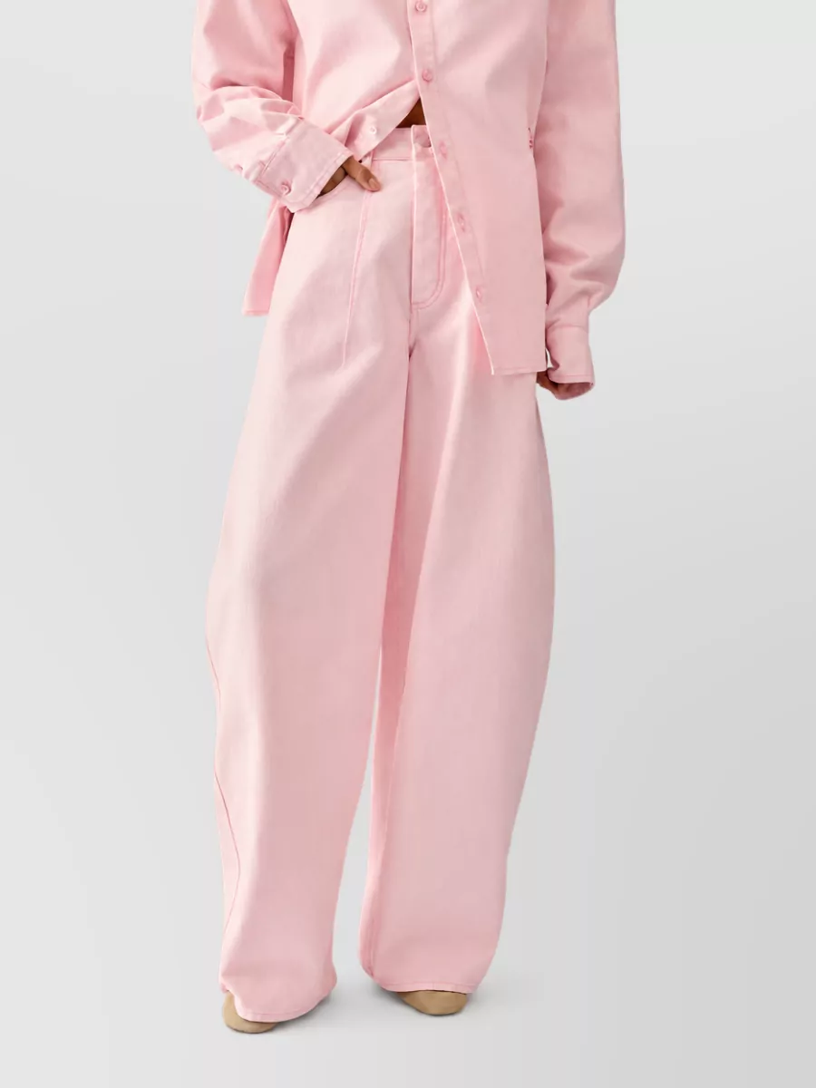 Jacquemus Denim High-Rise Curved-Leg Jeans