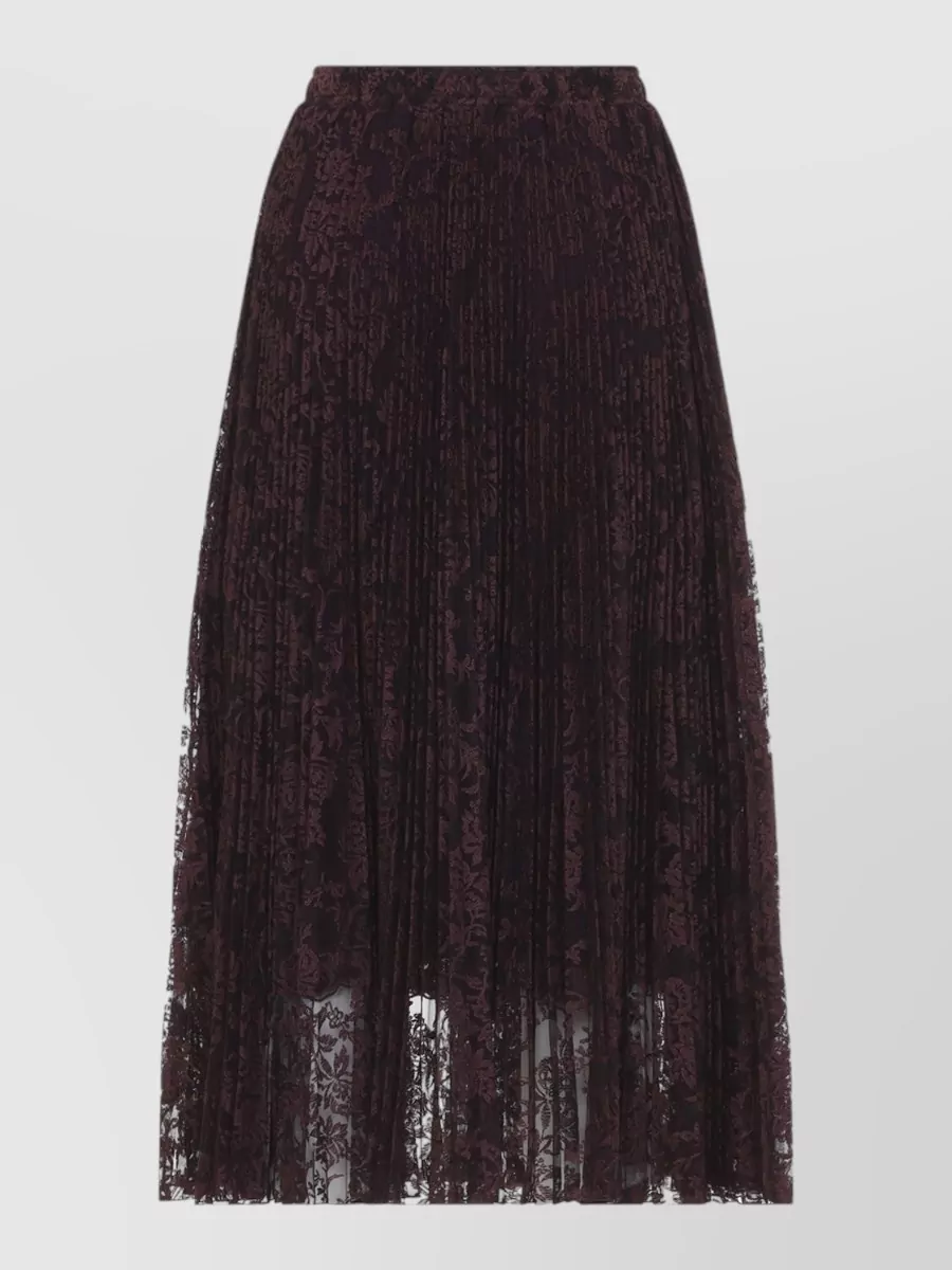 Ermanno Scervino Lace Pleated Midi Skirt