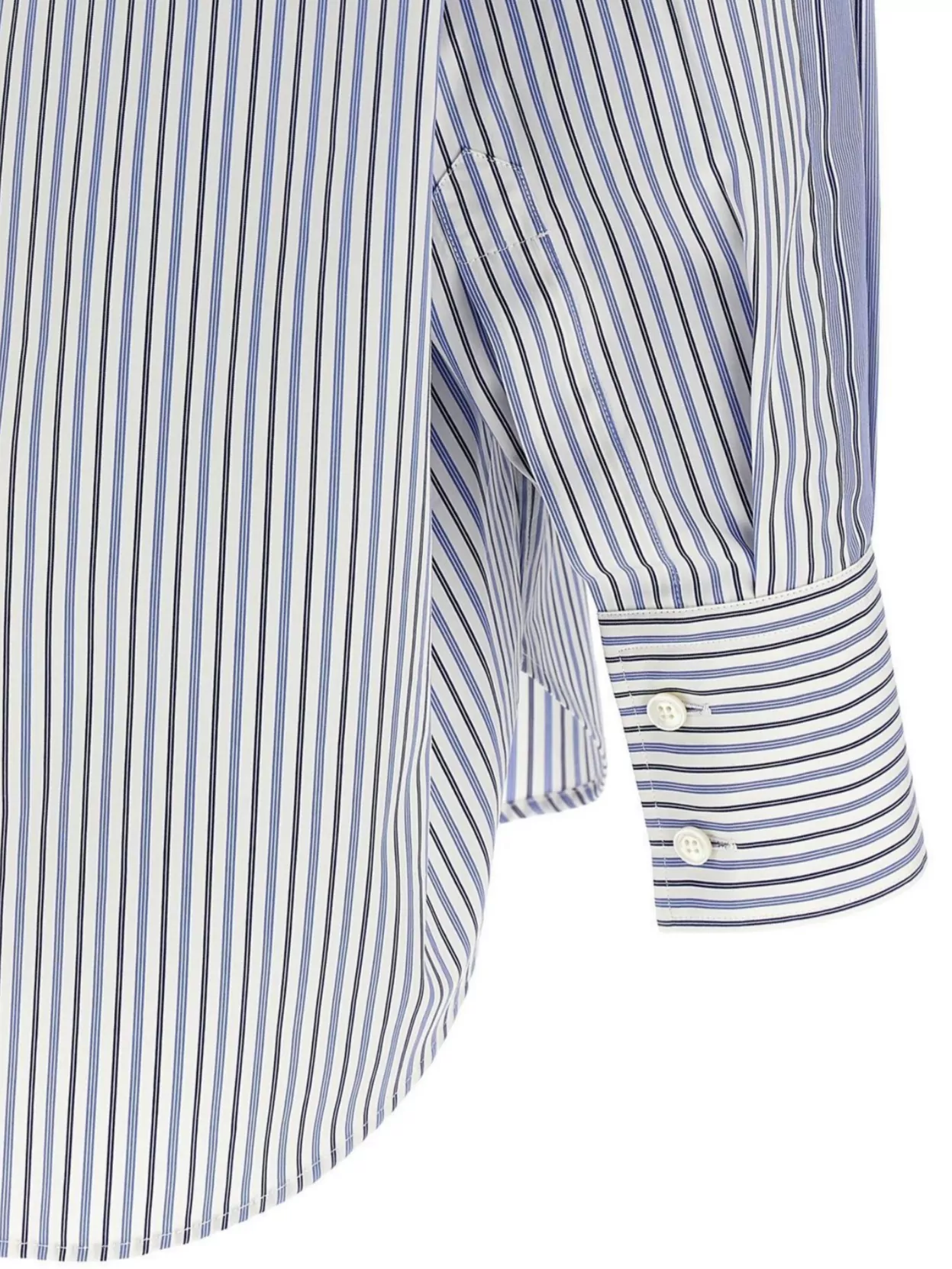 Shop Stella Mccartney Striped Shirt With Buttoned Cuffs And Chest Pocket
