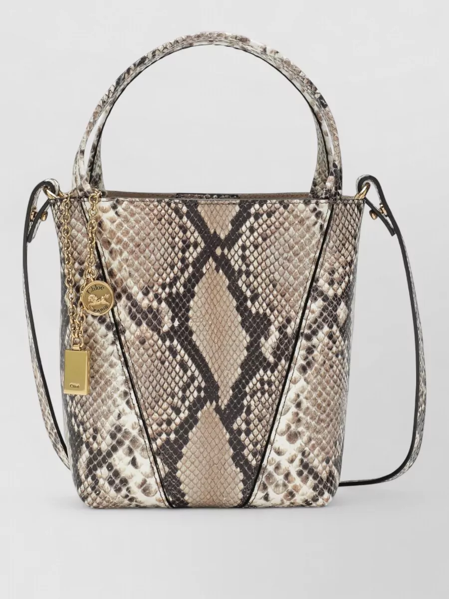 Chloé chloé spin small leather bucket bag
