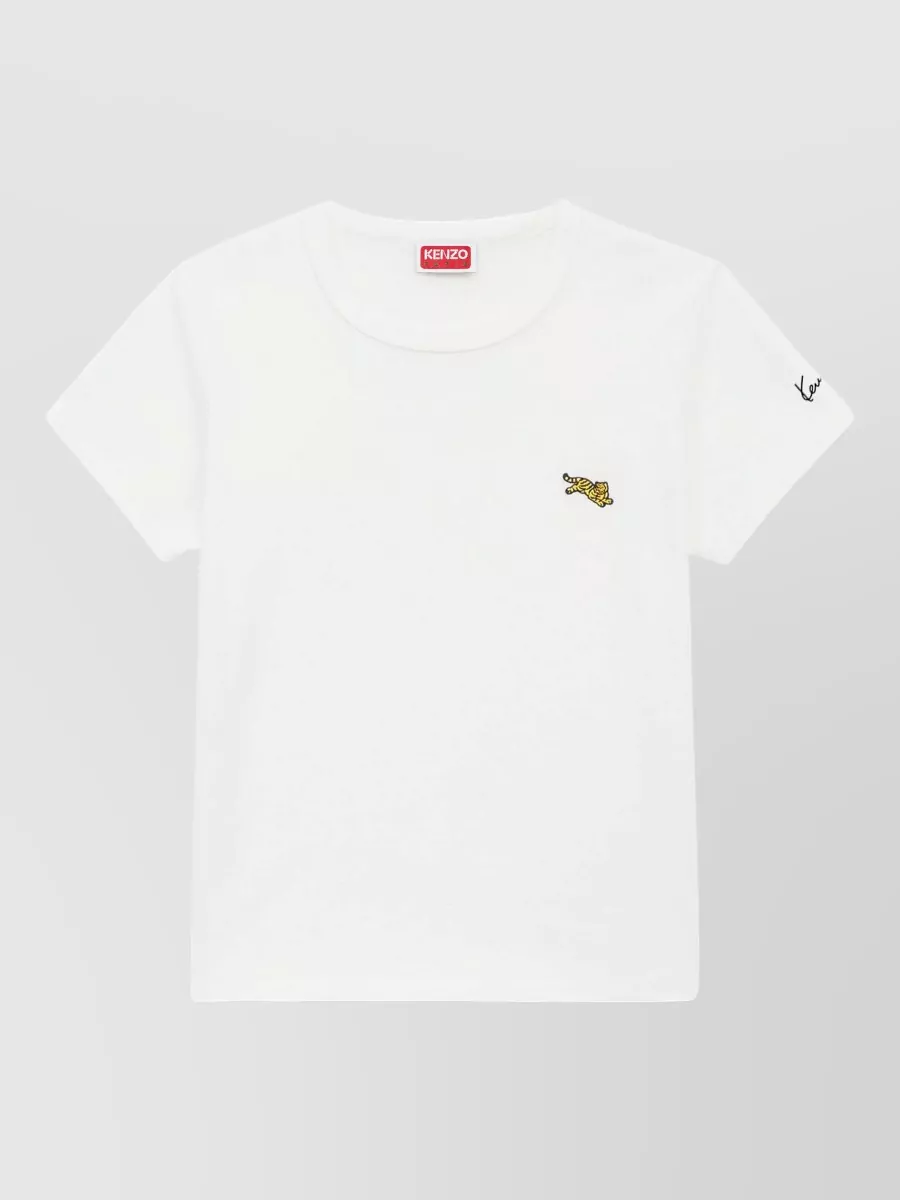 Kenzo embroidered cotton crew neck t-shirt