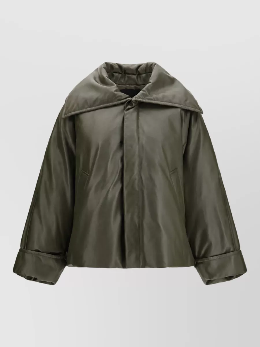 Bottega Veneta Glossy leather oversized down coat