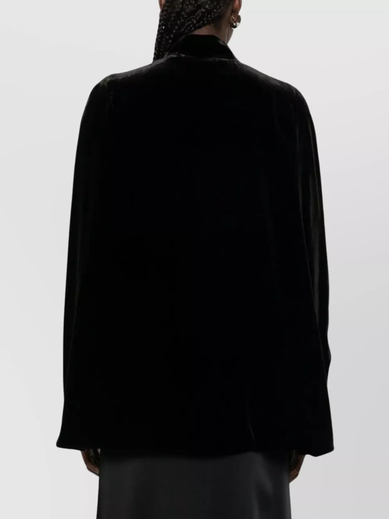 Raquel Diniz Velvet Short Cape High Neck