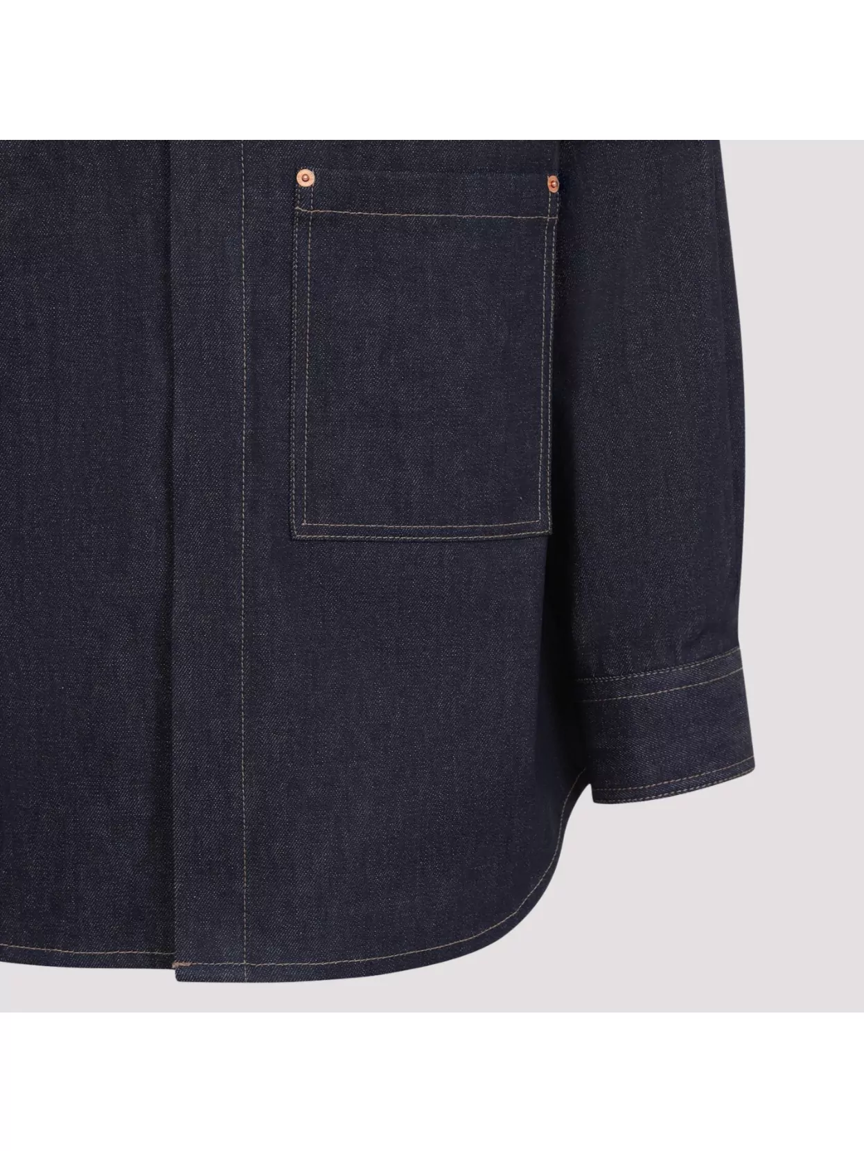 Valentino Denim Shirt With Back Yoke And Round Hem