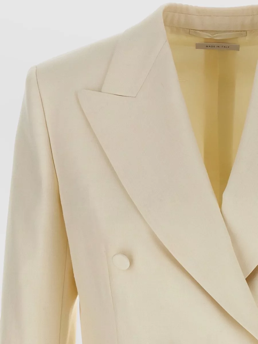 Brioni Silk Wool Linen Herringbone Double-Breasted Blazer