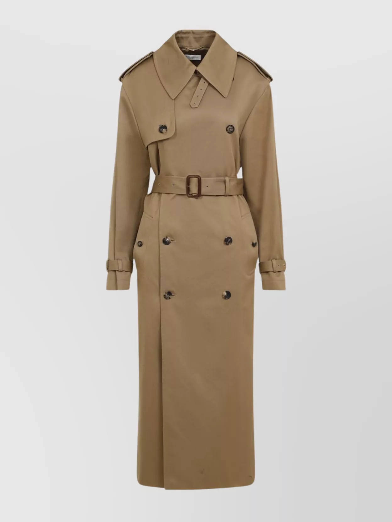 Saint Laurent Belted double-breasted trench coat epaulettes