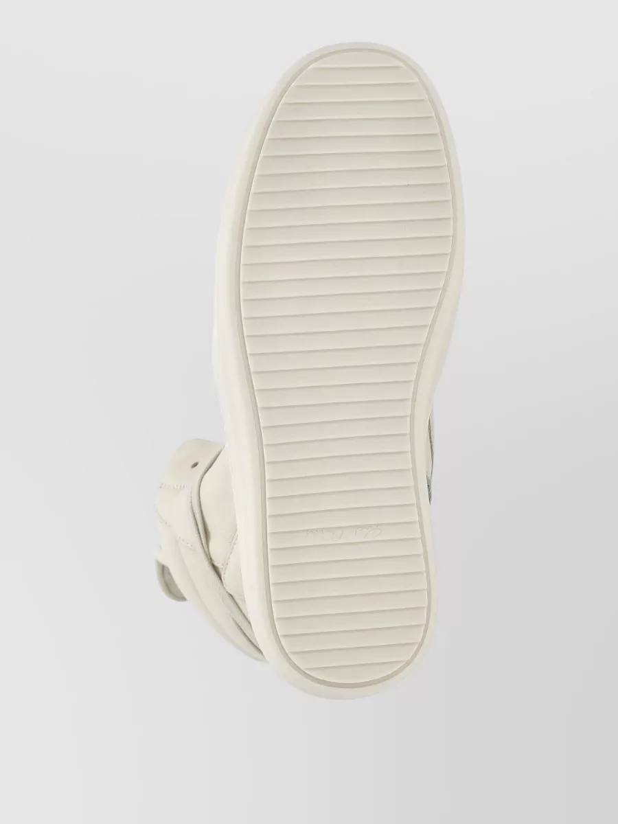 Rick Owens High Top Sneakers Round Toe Rubber Sole