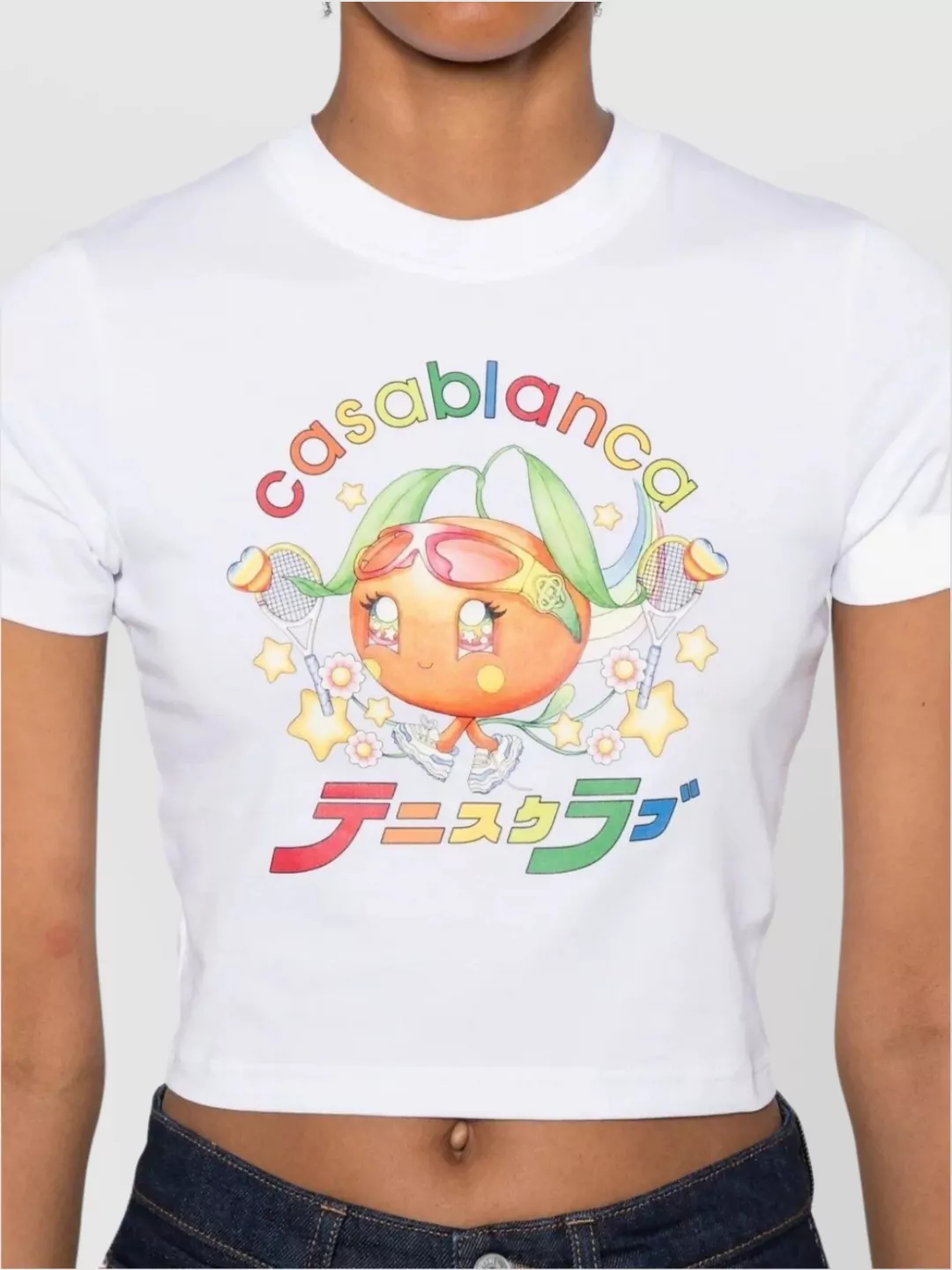 Casablanca Graphic Print Cropped Baby T-Shirt