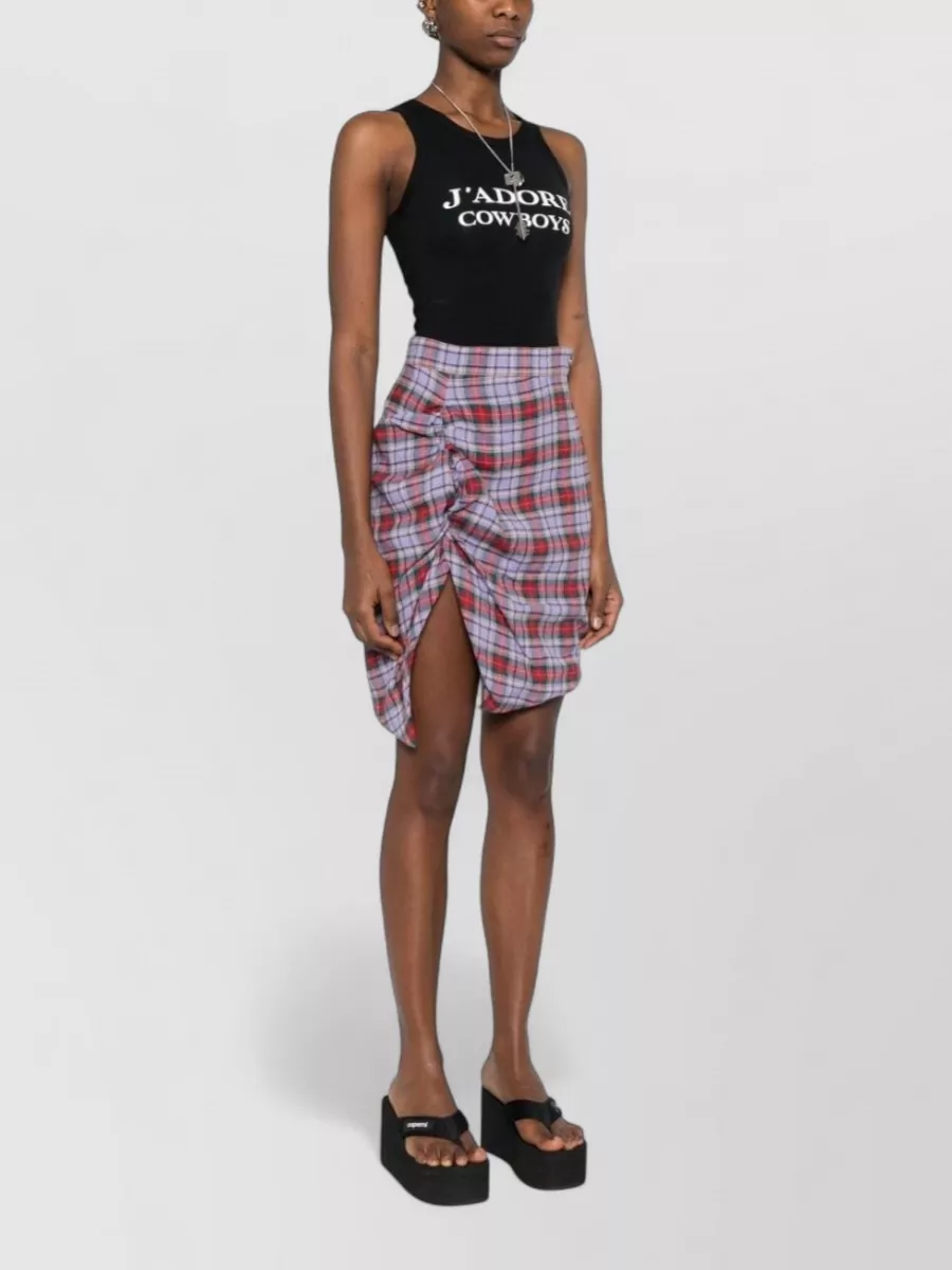 Vivienne Westwood High Waist Knee Length Plaid Skirt