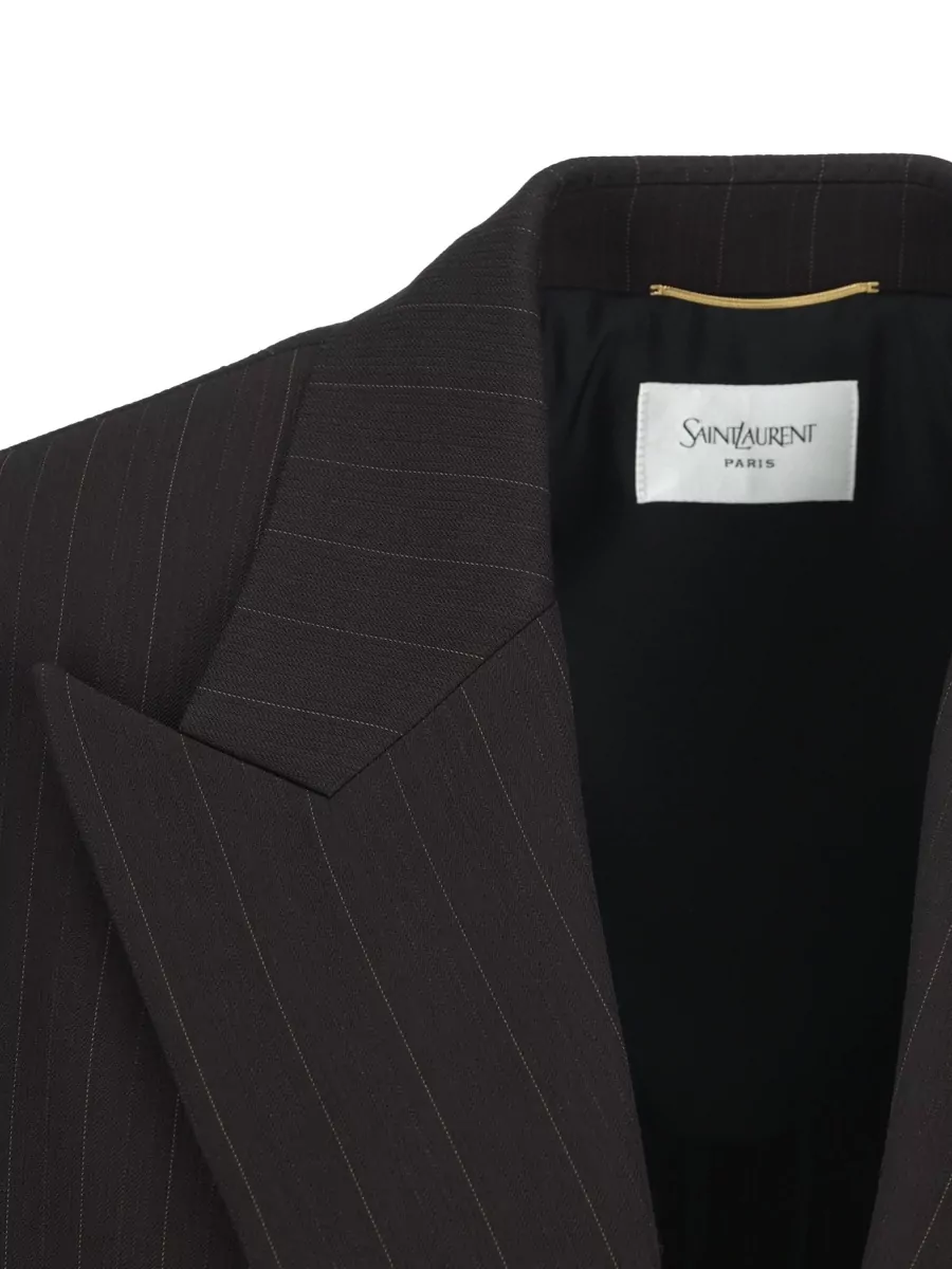 Saint Laurent Virgin Wool Pinstripe Single-Breasted Blazer