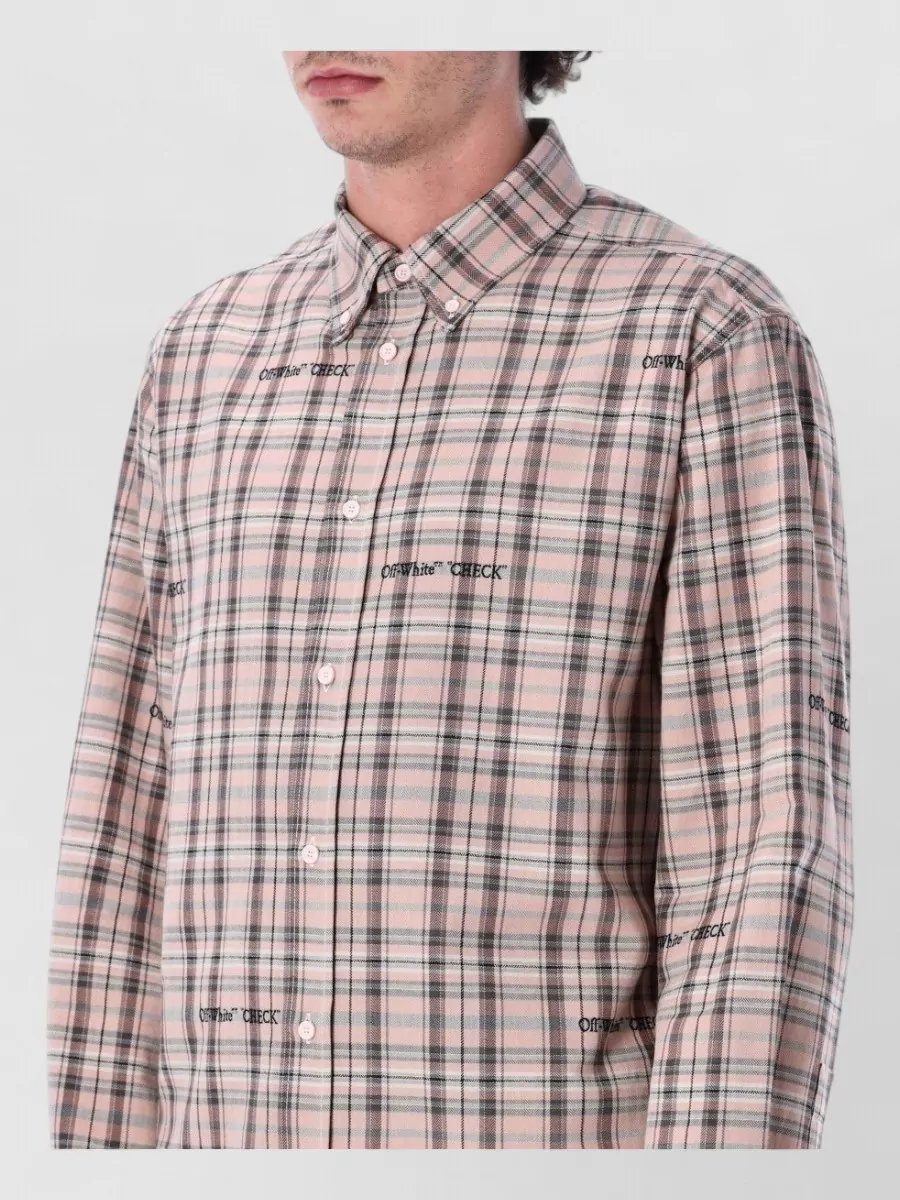 Off-White Checked Cotton Regular-Fit Shirt
