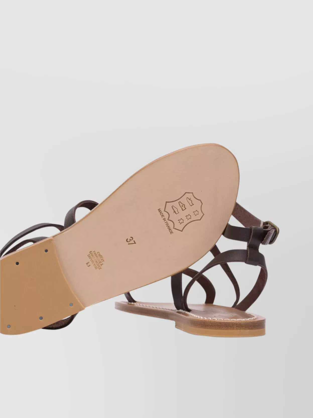 K. Jacques Open Toe Flat Sole Ankle Strap Sandals