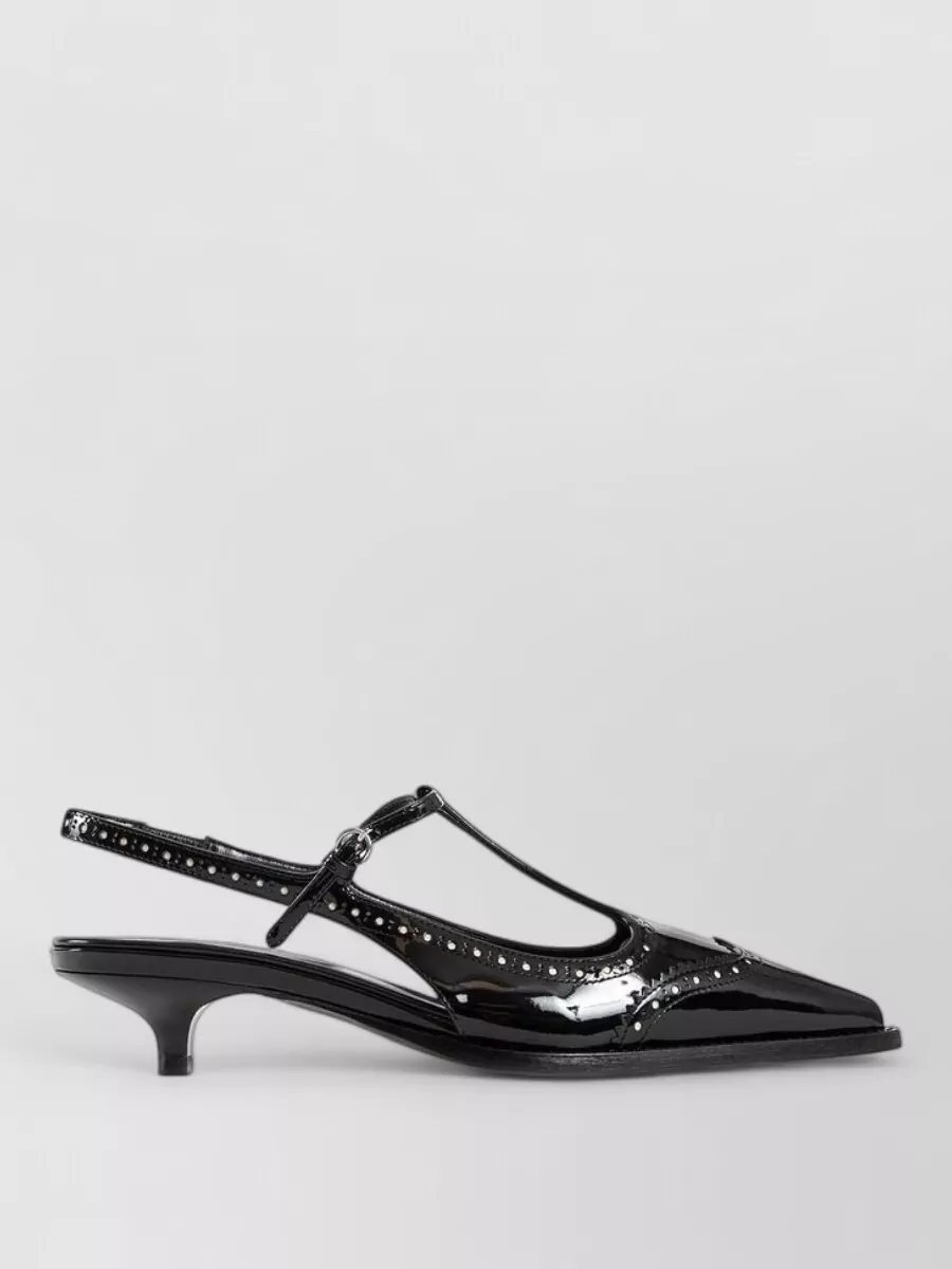 Miu Miu Leather Mid Heel Pumps