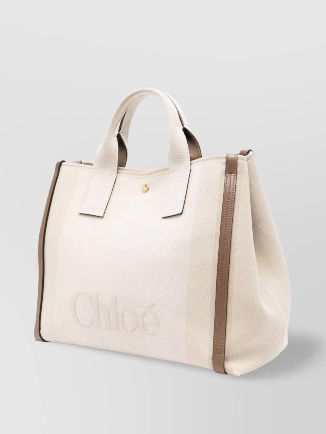 Chloé Canvas Tote Featuring Leather Trim