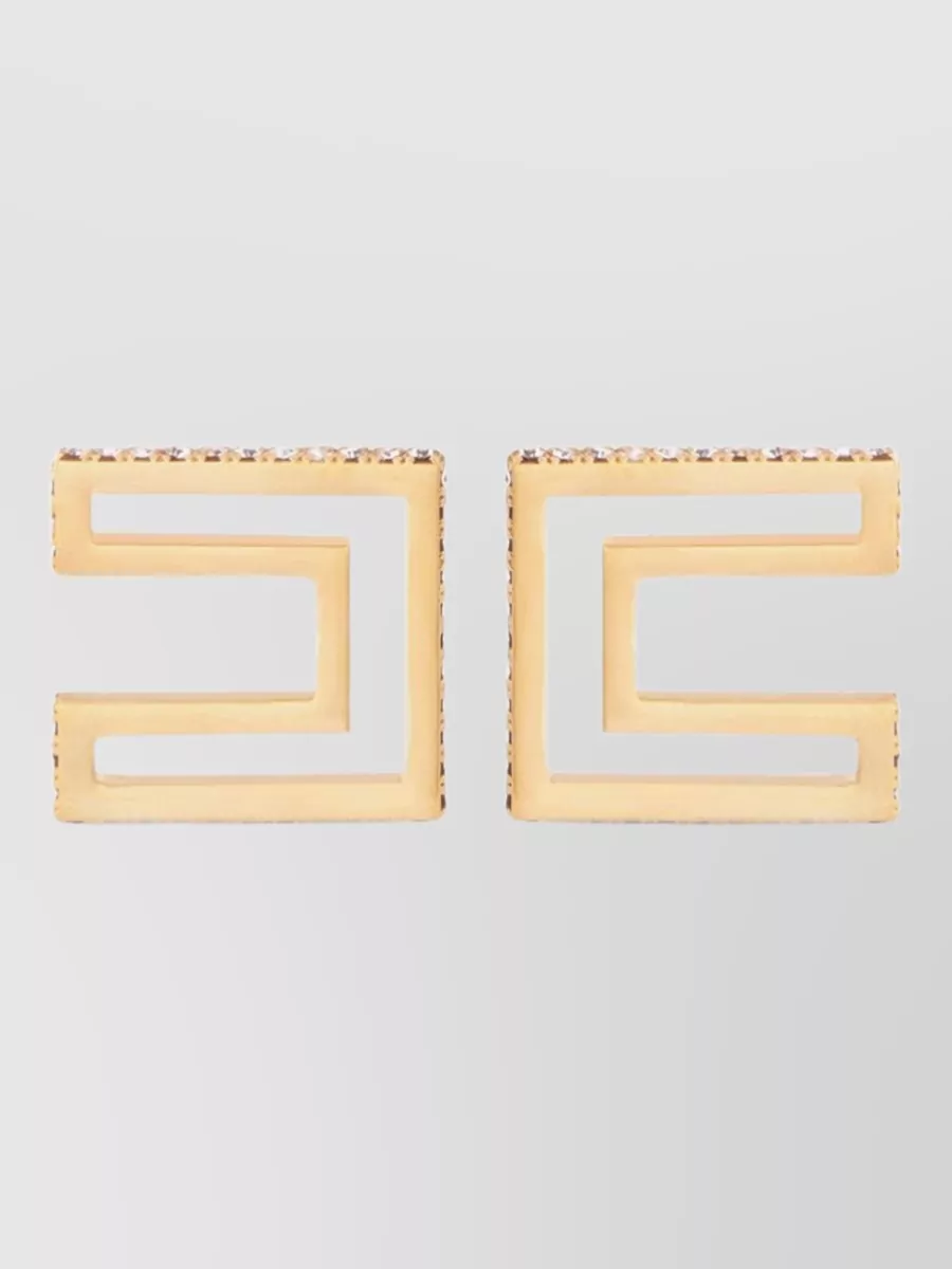 Elisabetta Franchi Rhinestone Embellished Earrings