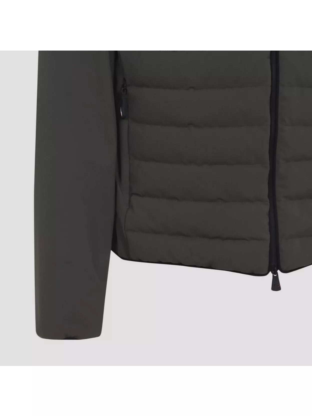 Moncler Hooded Quilted Cardigan Side Pockets In Green