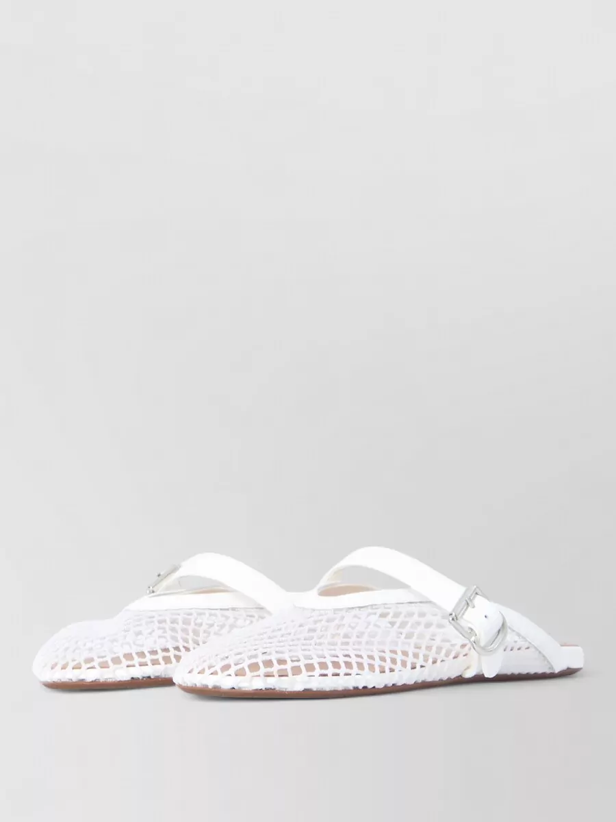 Alaïa leather mesh flat slippers