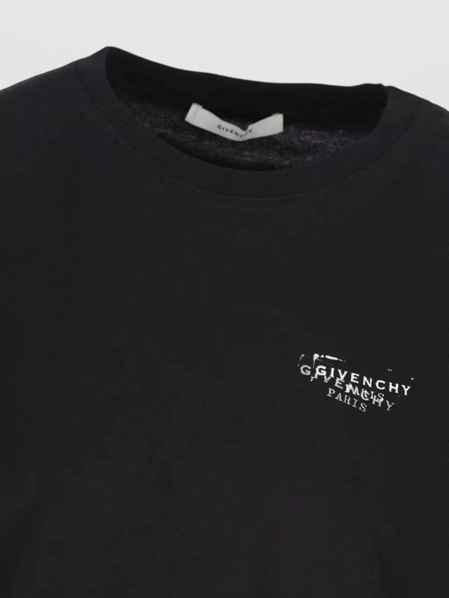 Givenchy Crewneck T Shirt Graphic Back Ribbed Collar