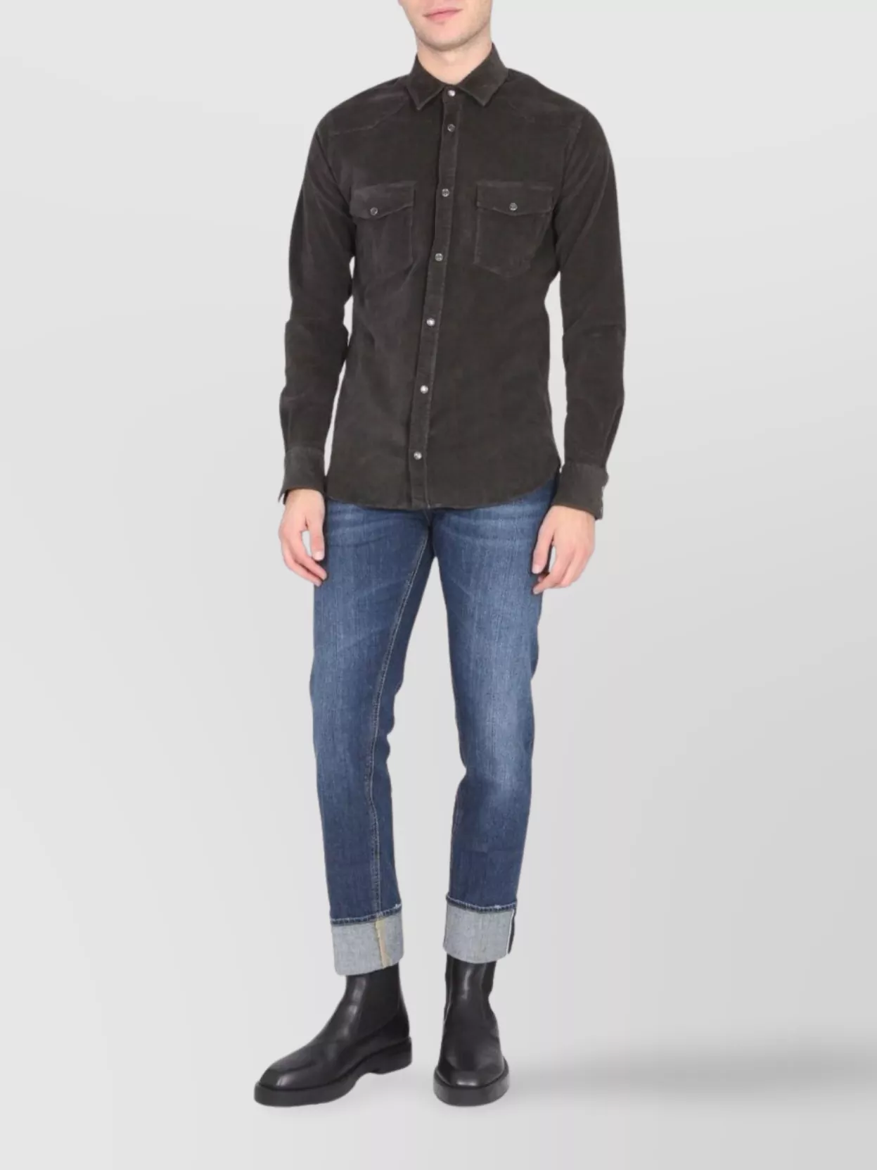 Pt Torino Western Shirt Featuring Chest Pockets