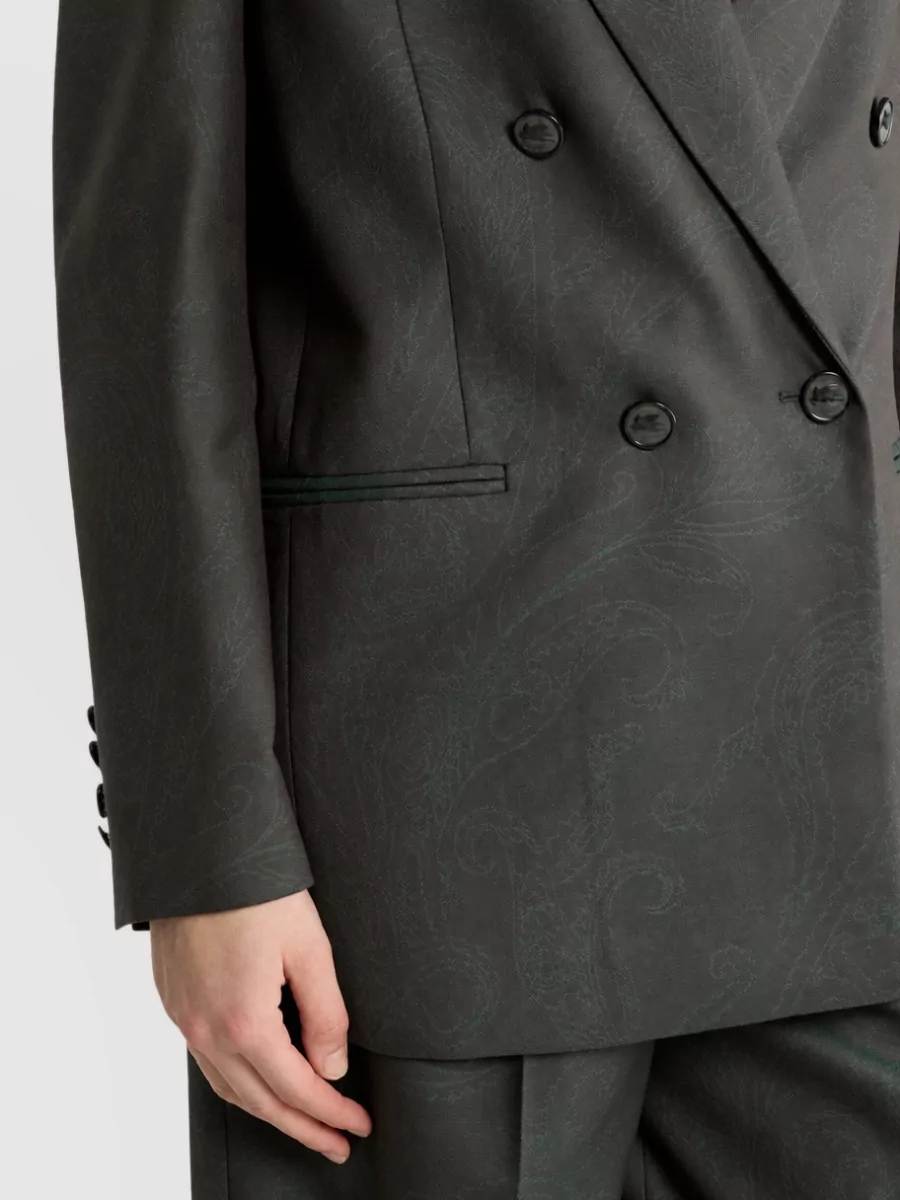 Etro Wool Paisley-Jacquard Double-Breasted Blazer
