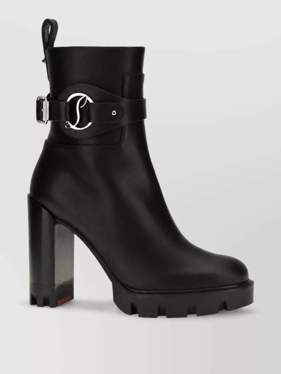 Christian Louboutin leather lug ankle boots