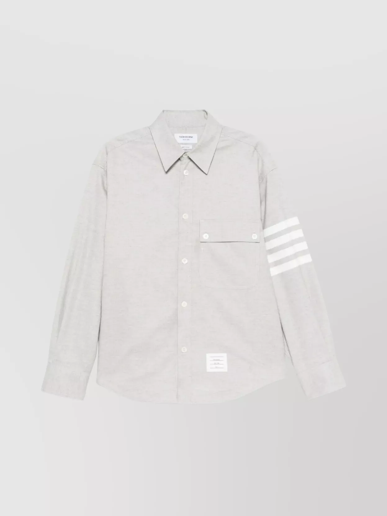 Thom Browne Oversized Cotton Shirt Contrast Stitching In White