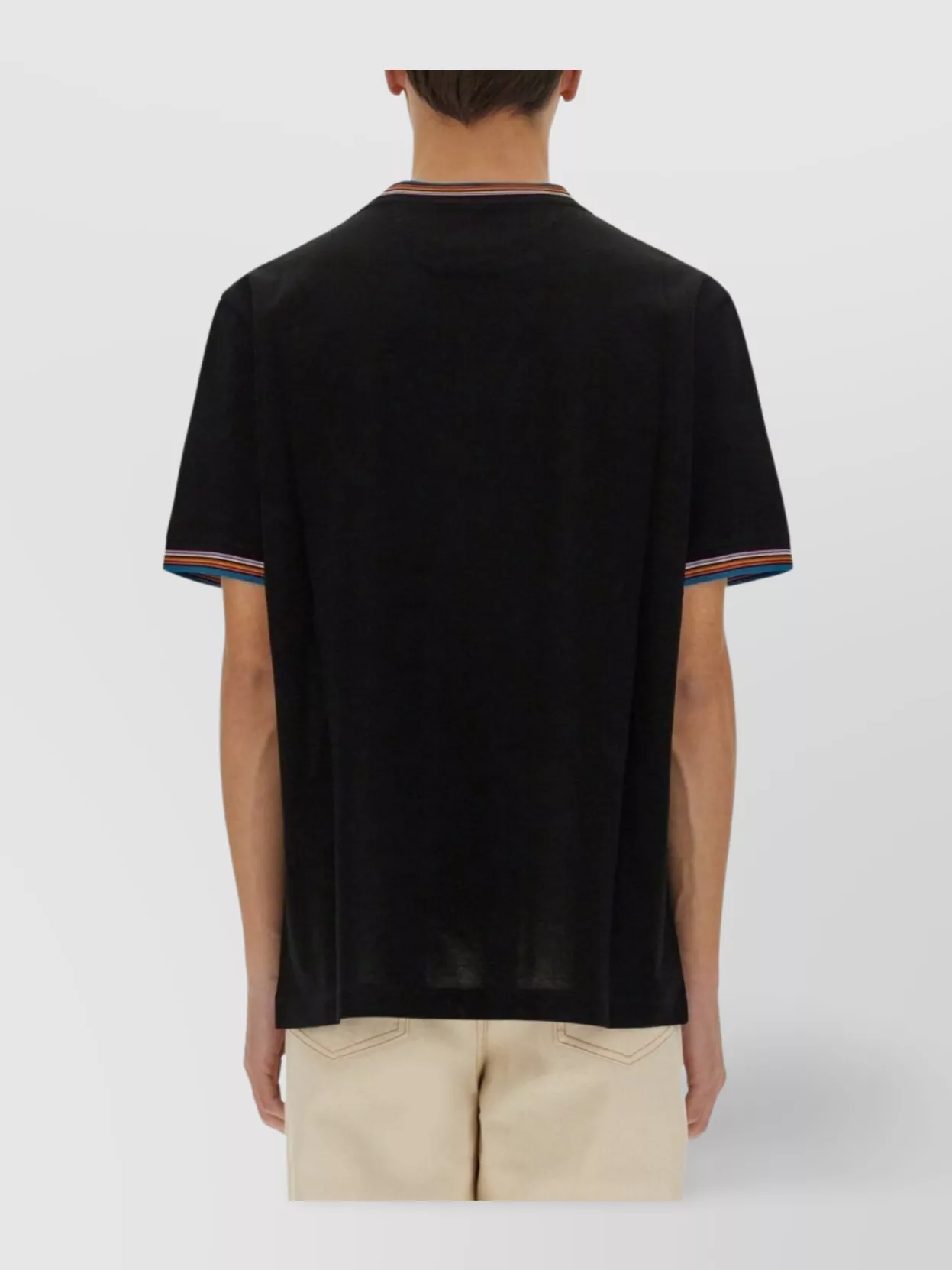 Paul Smith Round Neck Striped Trim Short Sleeves T-Shirt