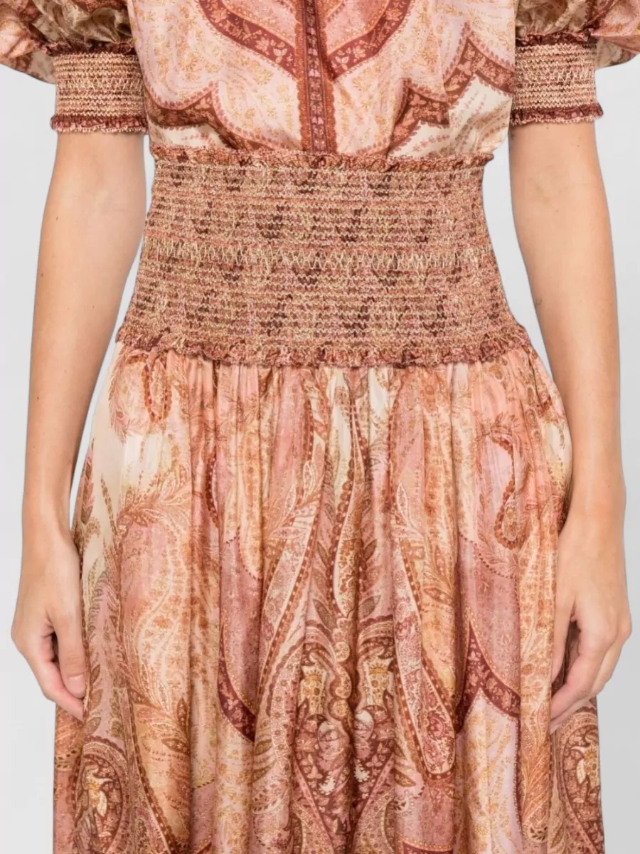 Zimmermann Silk Paisley Print Midi Skirt
