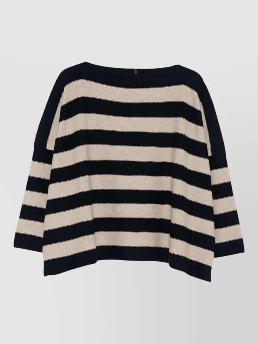Daniela Gregis Wool Striped Boat Neck Long Sleeve Jumper