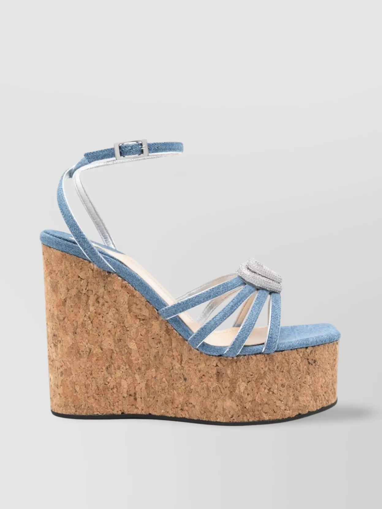 Mach&mach Double Heart Cork Wedge Sandals 120mm