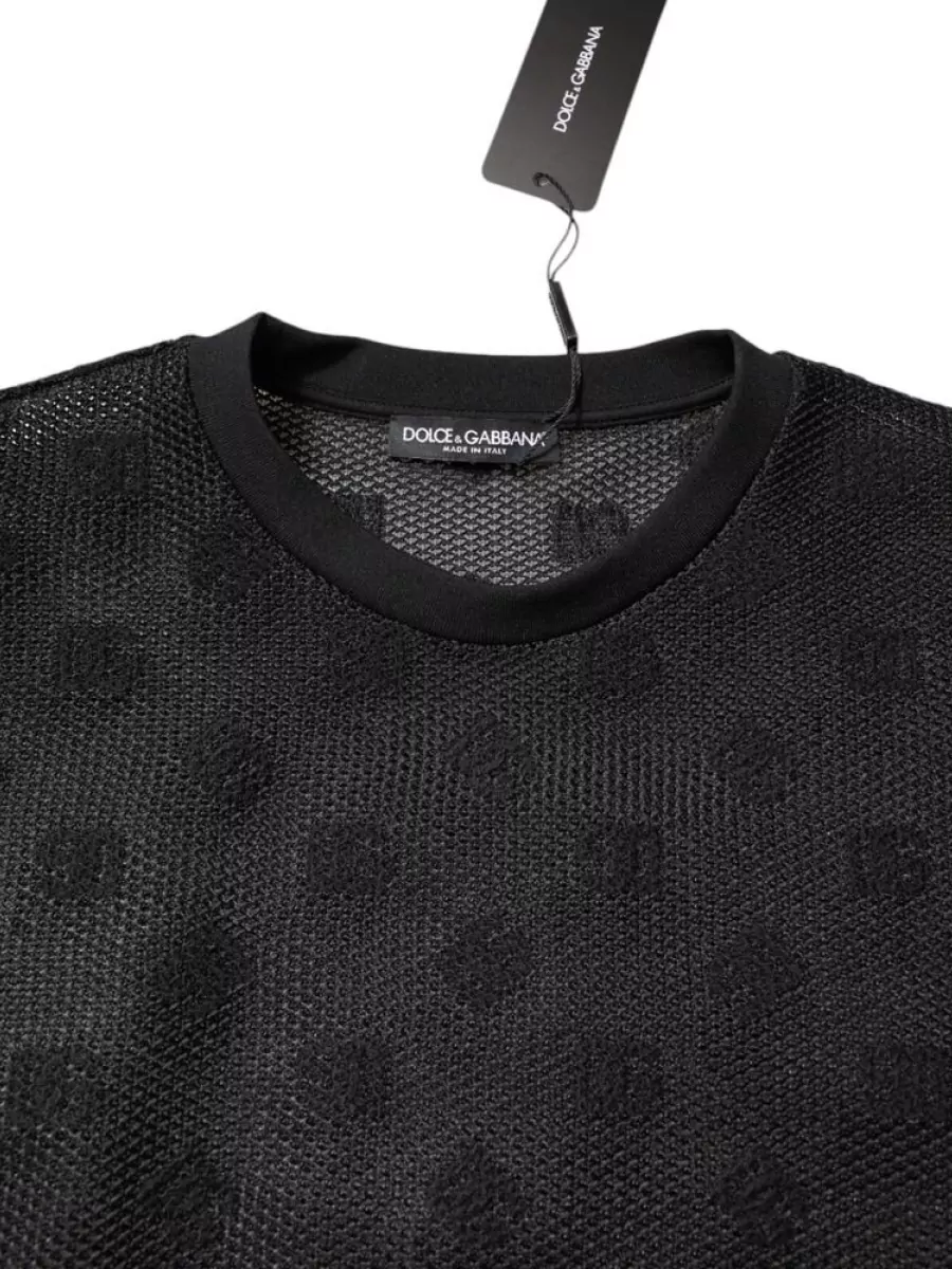 Dolce&Gabbana Logo-Print Mesh Short-Sleeve T-Shirt