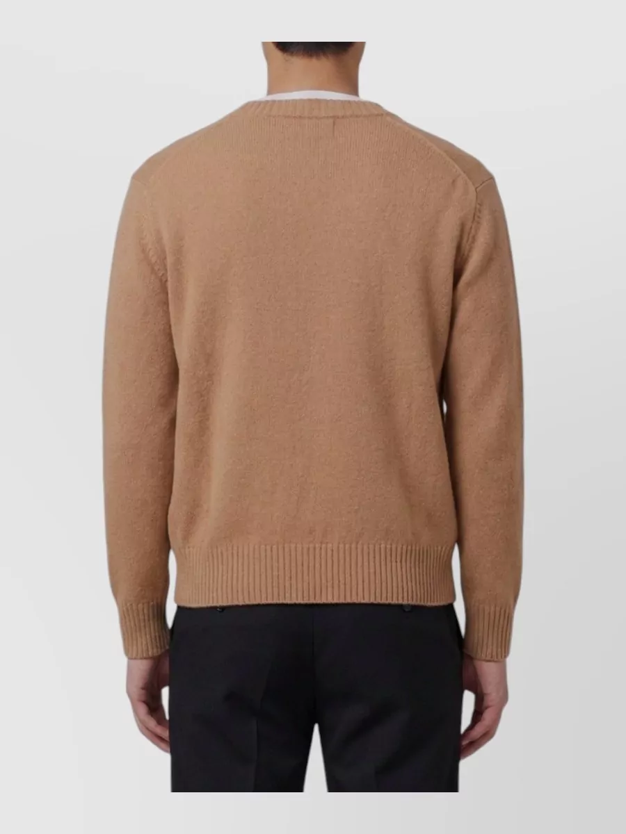Ami Paris Cashmere V-Neck Ribbed Regular-Fit Cardigan