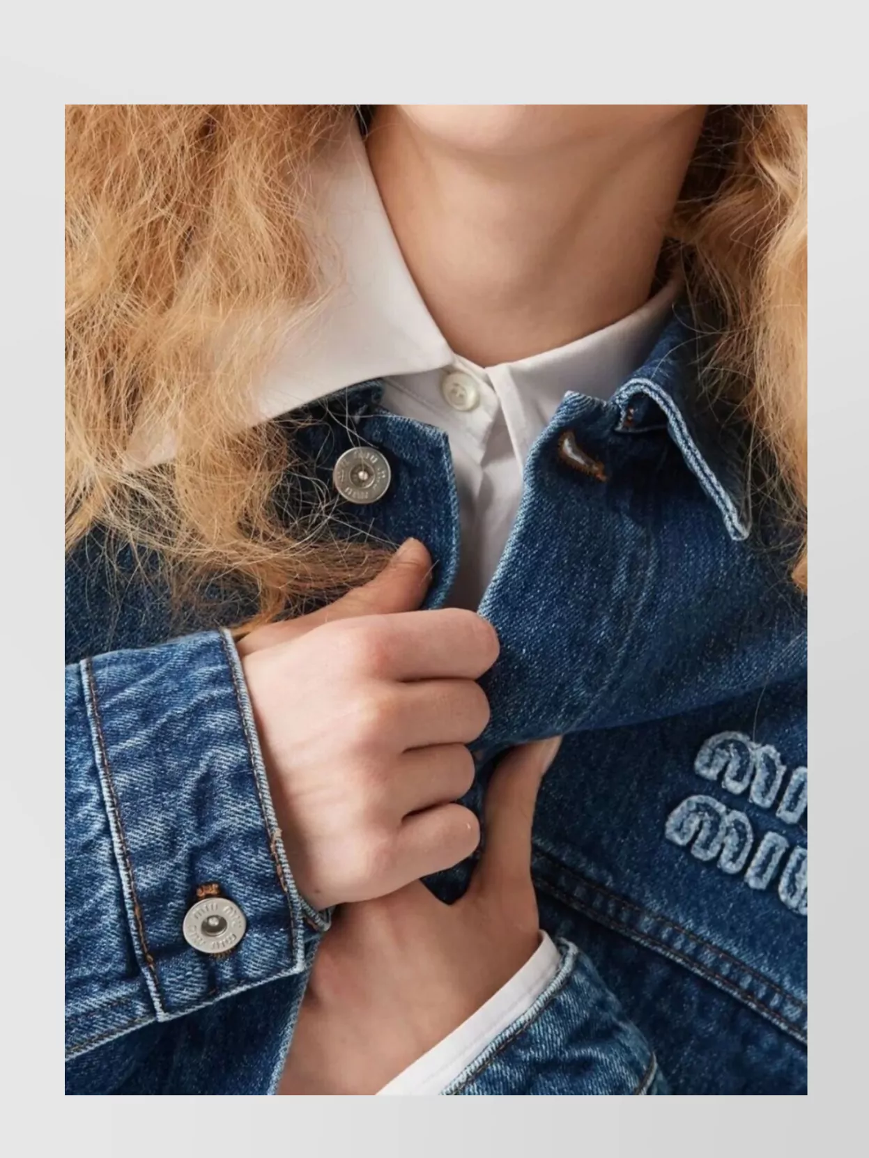 Miu Miu Cropped Denim Blouson Featuring Chest Pockets In Blue