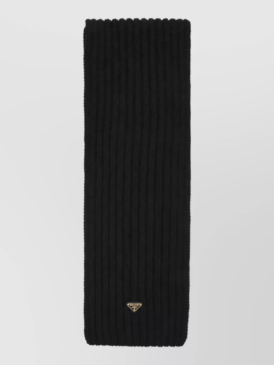 Prada wool ribbed scarf